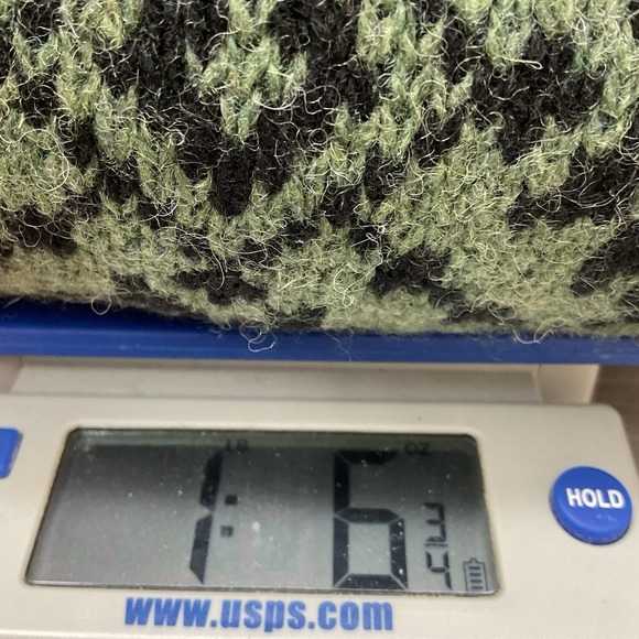 Vintage L.L. Bean Green Black Nordic Snowflake Wool Cardigan Sweater USA Large - Picture 7 of 7